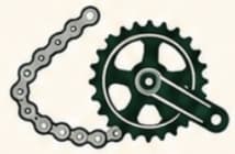 Bicycle drivetrain illustration