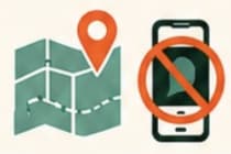 Route map and phone-away illustration